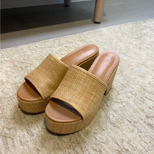 a new day Tan Woven Platform Heels